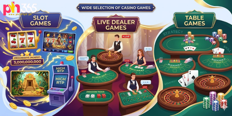 Wide Selection of Casino Games